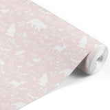 SAMPLE - Forest Animals Pink Wallpaper
