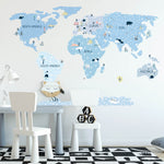 Globetrotter World Map Wall Sticker - Large