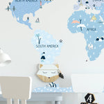 Globetrotter World Map Wall Sticker - Medium