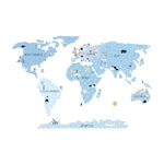 Globetrotter World Map Wall Sticker - Large
